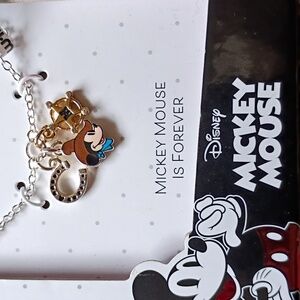 Disney Mickey Mouse Silver Plated Cowboy Charm Necklace Nwt Nib